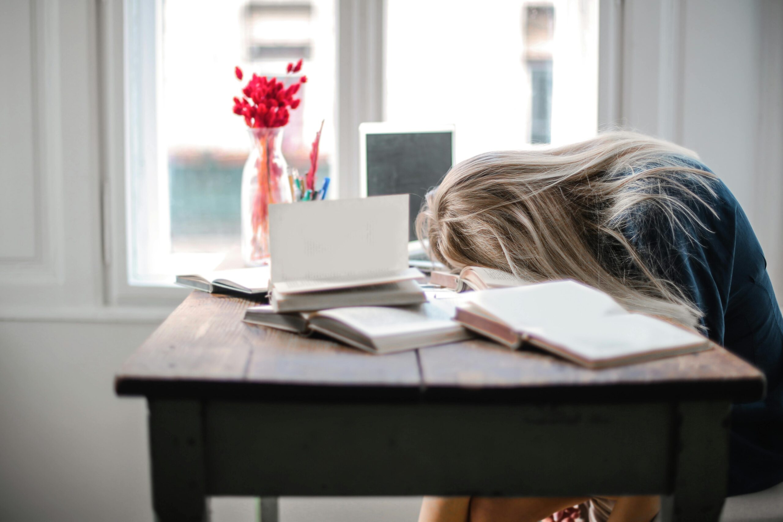 Girl feeling stressed about building her custom home