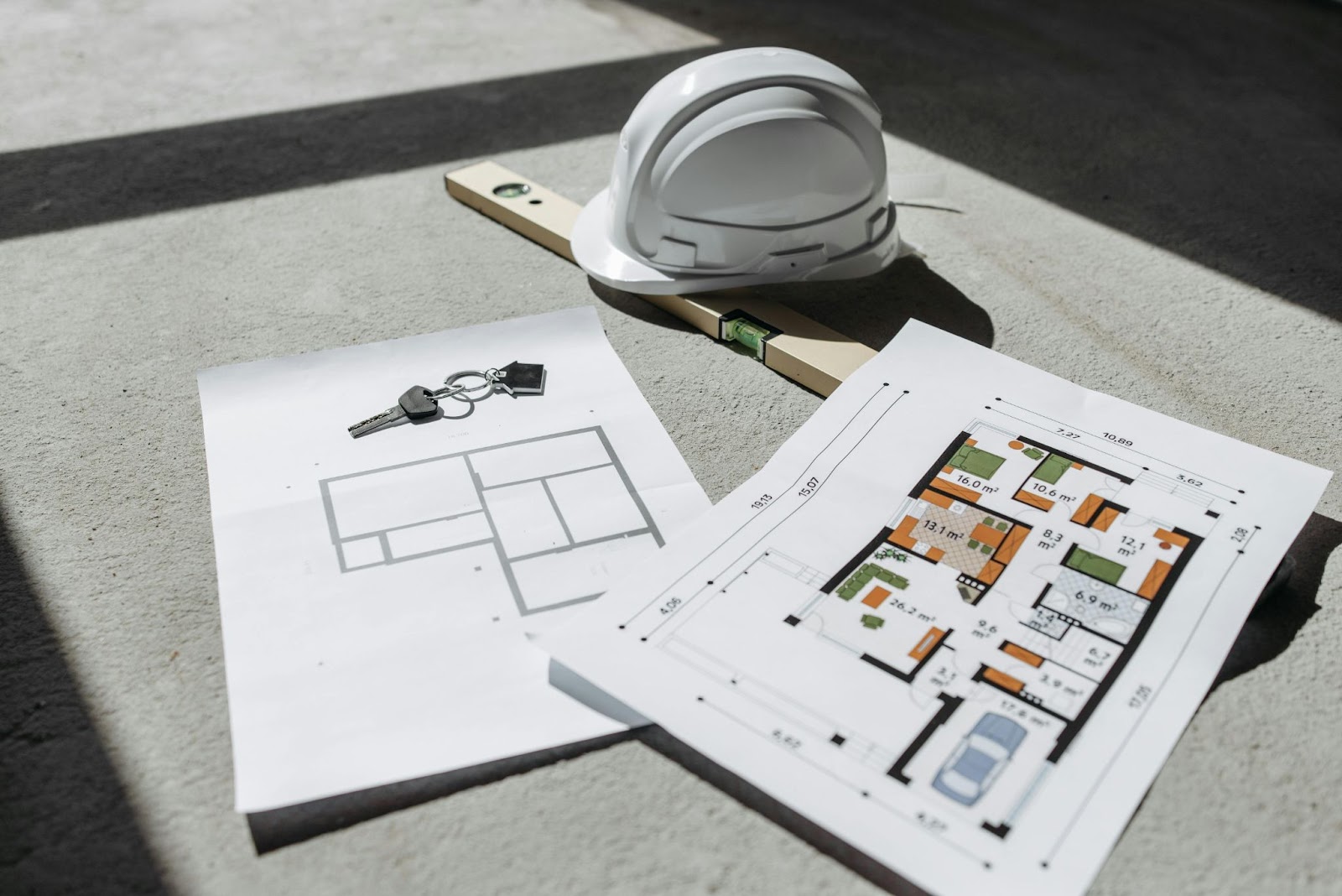 Blue prints for modern home.