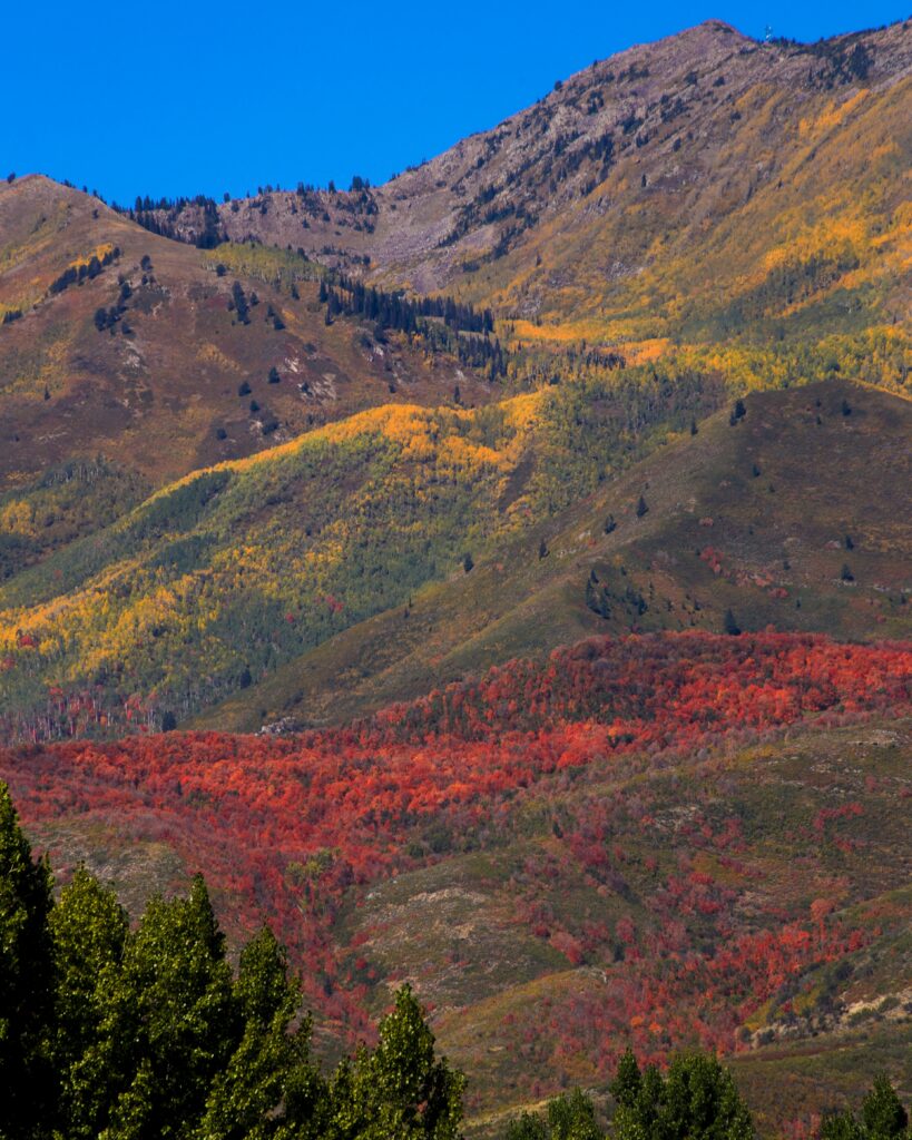 Beautiful mountain range in Midway, Utah.