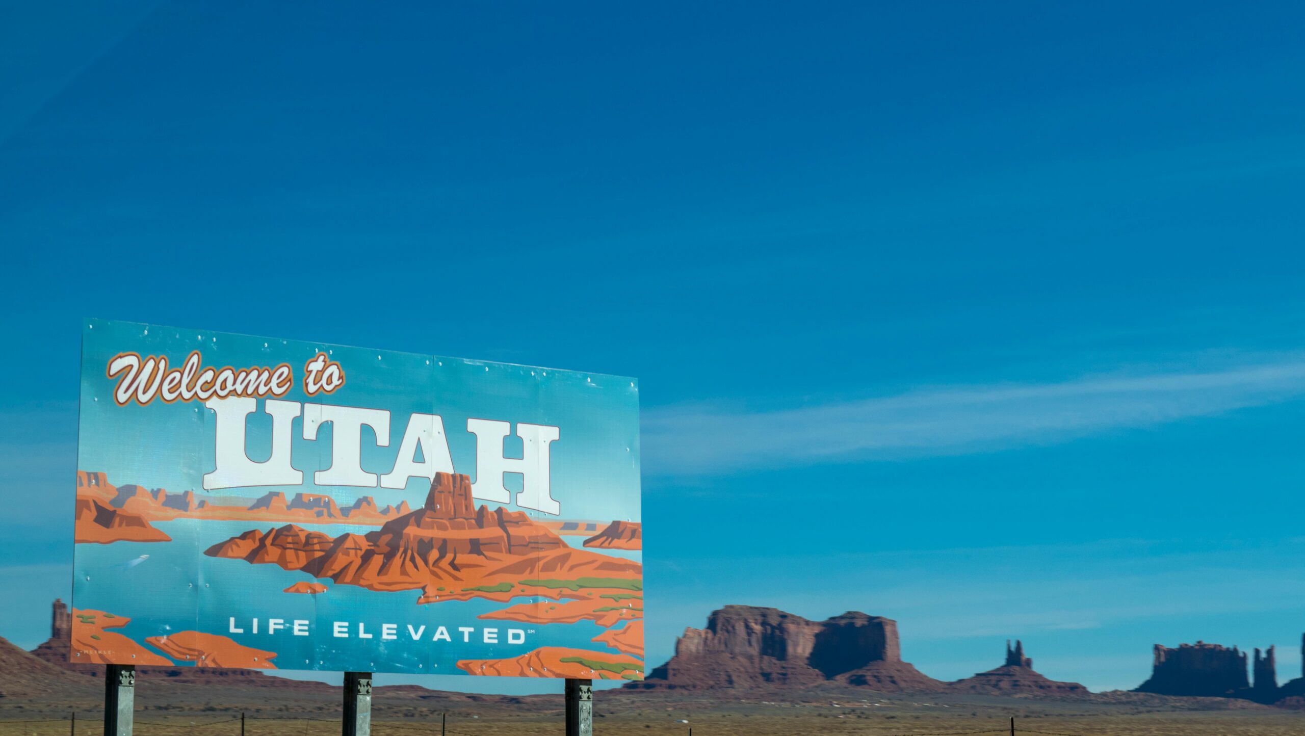 Welcome to Utah sign.