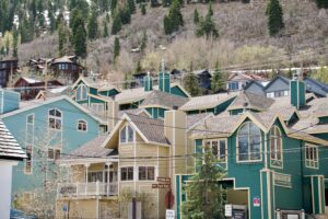 Landscape picture of historical Park City homes.