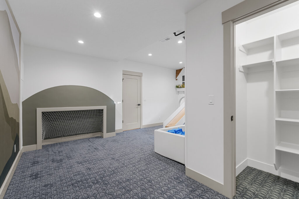 Sneak pic of kids playroom in basement space.