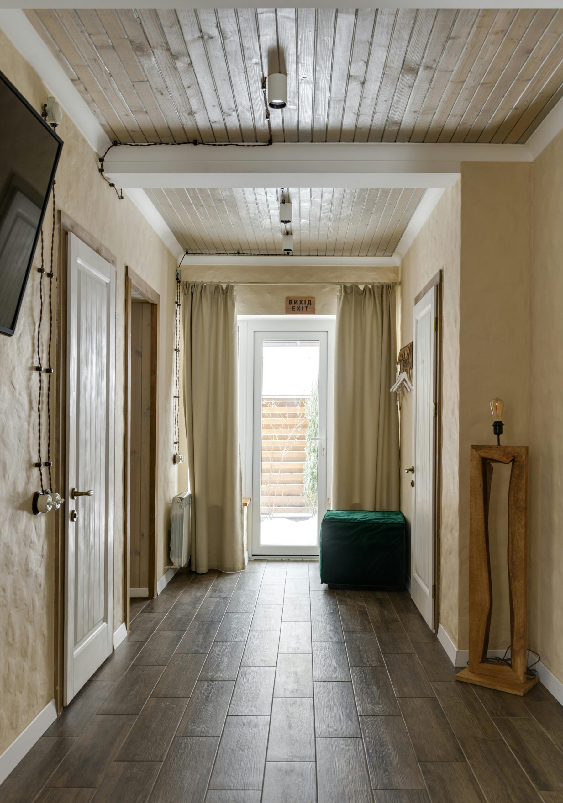 Wood home interior.