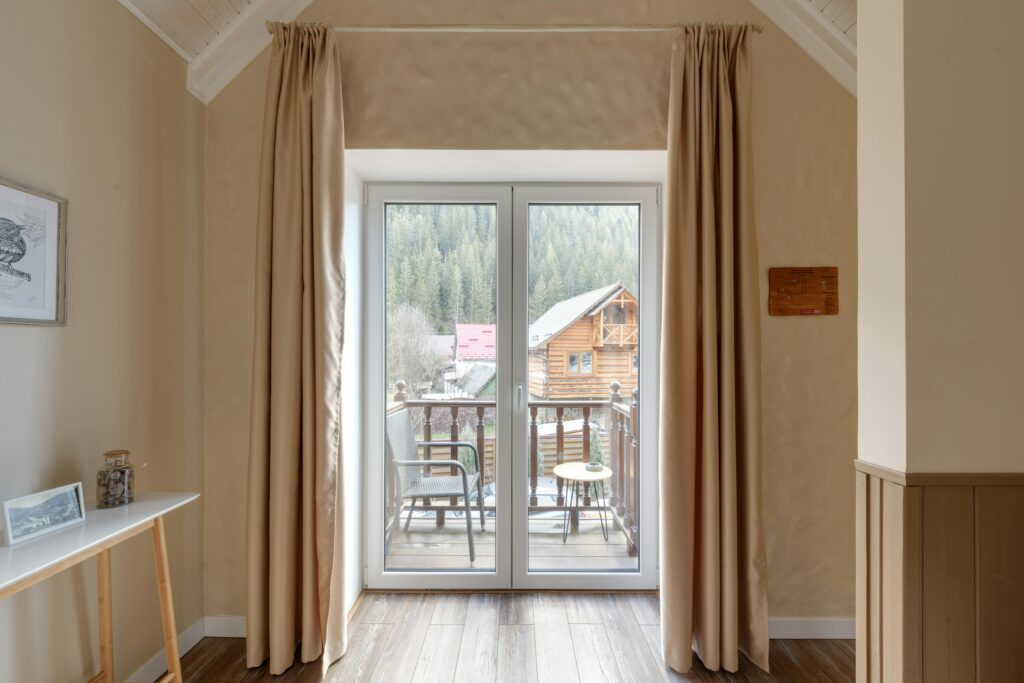 Mountain home wood interior.