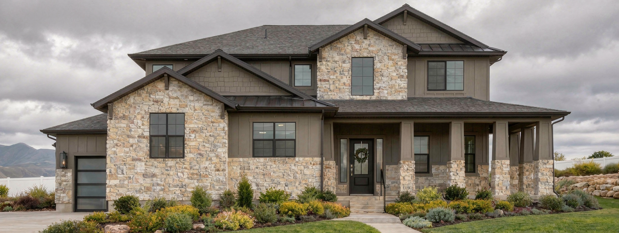 Luxury custom home exterior by Roots Builders in Utah